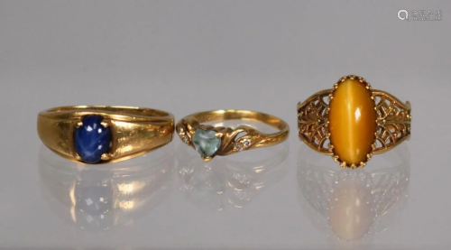 3 ASSEMBLED GOLD RINGS