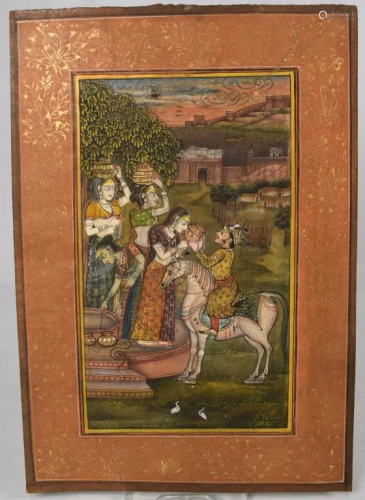 OLD PAJASTHANI MINIATURE INDIAN PAINTING