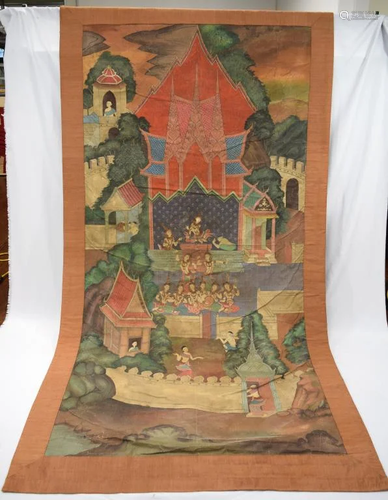 LARGE THANKA WALL CLOTH PAINTING