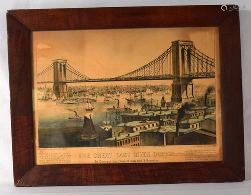 CURRIER & IVES HAND COLORED PRINT: