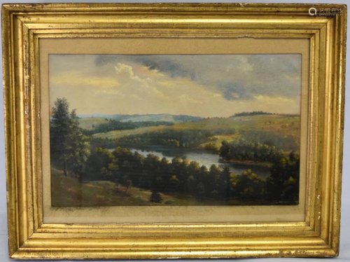 EDWIN ROMANZO ELMER LANDSCAPE PASTEL PAINTING: