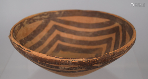 CHINESE NEOLITHIC DOUBLE HANDLE BOWL