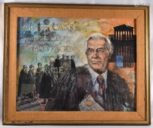 JANE FLAVELL COLLINS PAINTING OF JUSTICE BURGER: