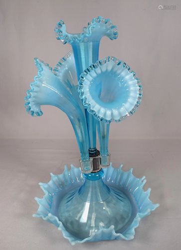 L. G. WRIGHT / FENTON PRESSED GLASS EPERGNE