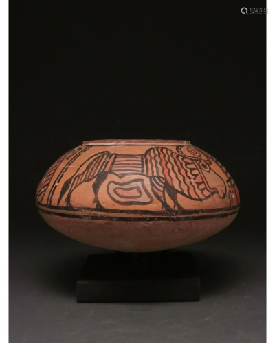 INDUS VALLEY, PAINTED POTTERY VESSEL WITH ANIMALS