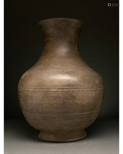 CHINA, HAN DYNASTY LARGE POTTERY VESSEL WITH TAOTIE