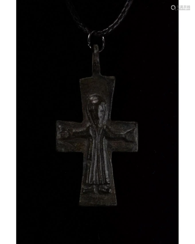 MEDIEVAL BRONZE CROSS PENDANT