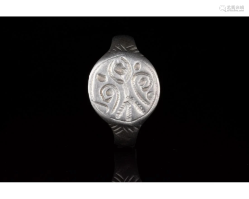 MEDIEVAL SILVER RING STYLISED BEAST