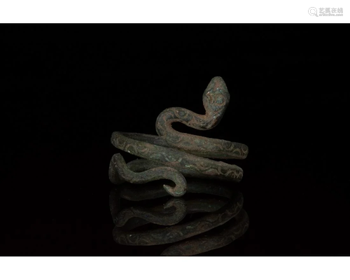 ROMAN BRONZE SNAKE SHAPED RING