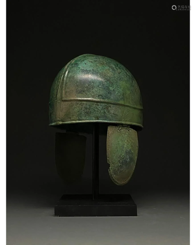 GREEK CHALCIDIAN BRONZE HOPLITE HELMET - XRF TESTED