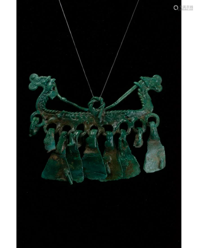 VIKING BRONZE AMULET WITH DRAGONS