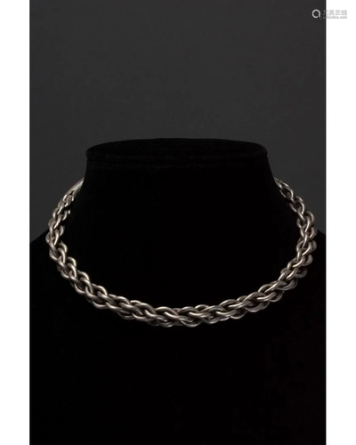 RARE VIKING SILVER TWISTED NECK TORC