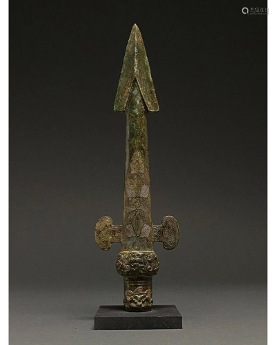 ANCIENT CHINSE WARRING STATES PERIOD BRONZE SPEAR
