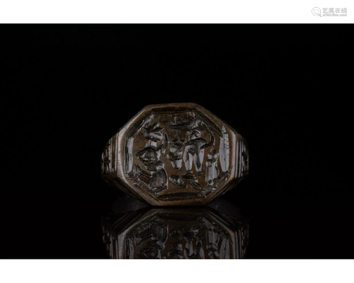 RARE MEDIEVAL RING WITH THE JUDGEMENT OF KING SOLOMON