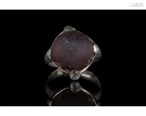 VIKING ERA SILVER RING WITH GEM