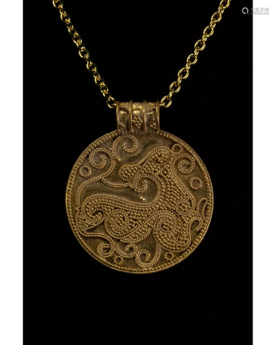 VIKING GOLD DRAGON PENDANT