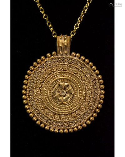 GREEK HELLENISTIC GOLD FILIGREE PENDANT