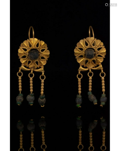 ROMAN GOLD EARRINGS WITH GEMS