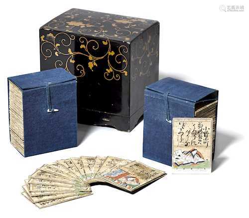 KARTENSPIEL (UTAGARUTA) HYAKUNIN ISSHU IN LACKBOX.