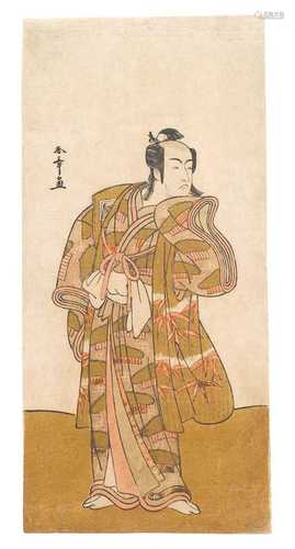 KATSUKAWA SHUNSHO (1726-1792): EIN KABUKI-FARBHOLZSCHNITT.