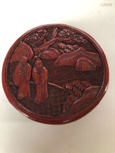 Old Chinese Red Cinnabar Box