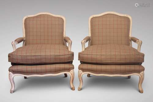 20c Pair Of French Reupholstered Armchairs