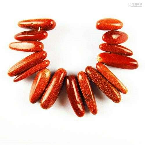 SH2905 15Pcs/Set Gold Sand Stone Freefrom Pendant Bead