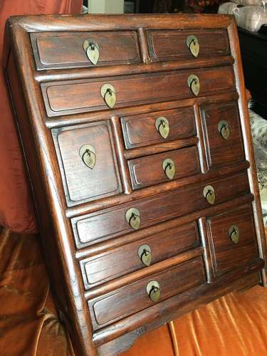 * VERY RARE VINTAGE GORGEOUS ASIAN 11 DRAWER SOLID WOOD CHEST NEVER USED! *