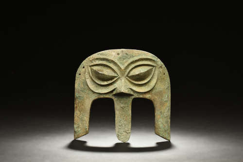 ARCHAIC BRONZE CAST MASK