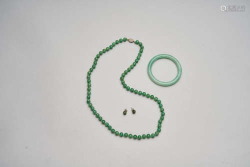 A group of jadeite jewellery  Early to mid 20th century