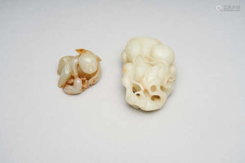 Two white jade carvings