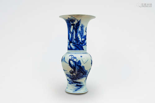 A blue-and-white 'landscape' yenyen vase