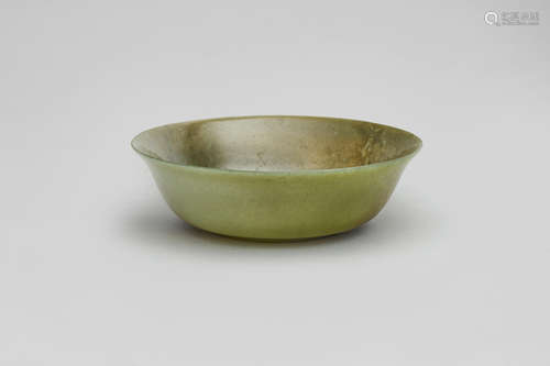 A spinach-jade bowl  Qing dynasty