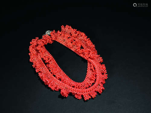 珊瑚米珠项链