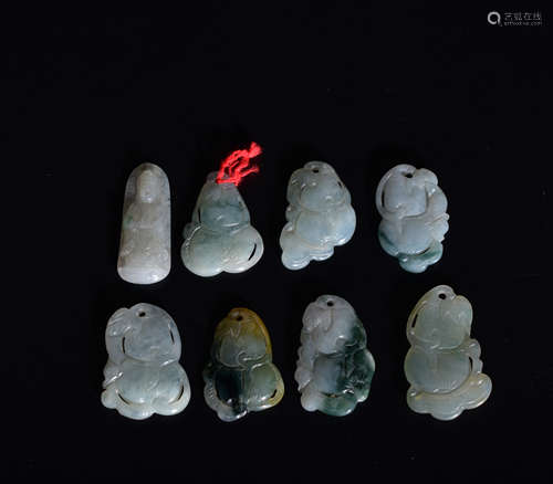 A GROUP OF JADEITE PENDANTS