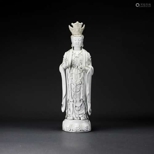 A BLANC-DE-CHINE FIGURE OF GUANYIN