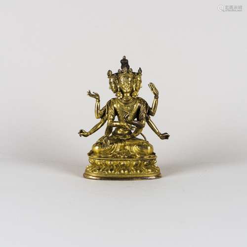 A GILT-BRONZE FIGURE OF BUDDHA