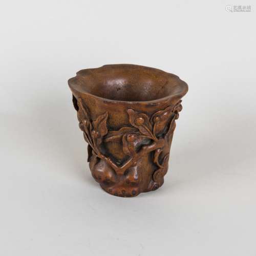 A CARVED BAMBOO CUP