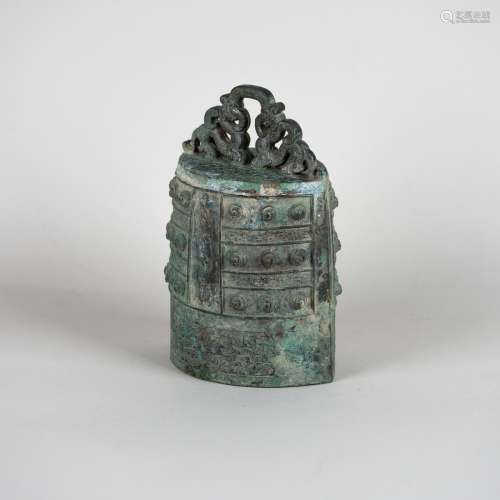 A FINELY CAST BRONZE BELL
