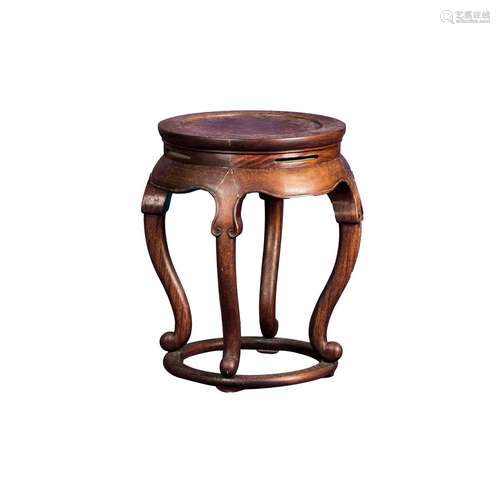 A HUALI WOOD STOOL