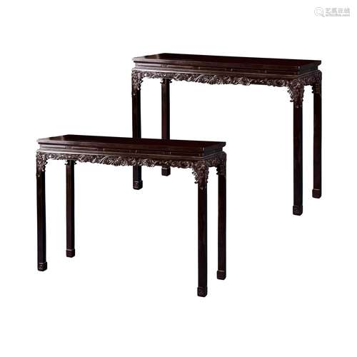 A PAIR OF ZITAN ALTAR TABLES