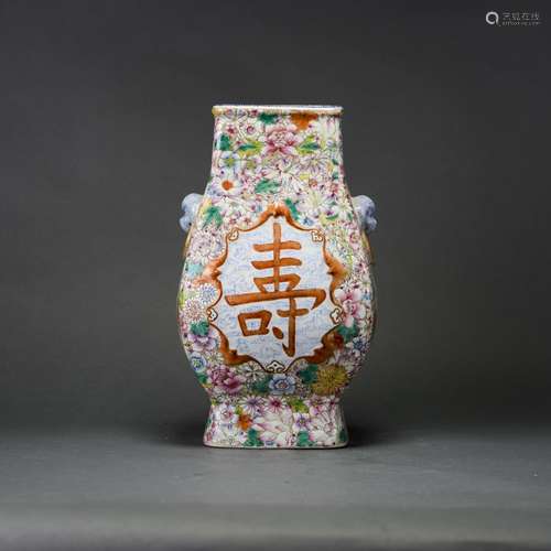 A CHINESE FAMILLE ROSE MILLE FLEURS VASE