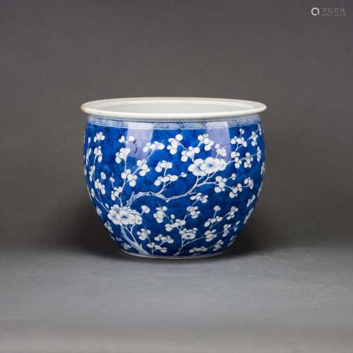 A CHINESE BLUE AND WHITE PRUNUS JAR