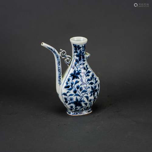A CHINESE BLUE AND WHITE EWER, YUAN DYNASTY