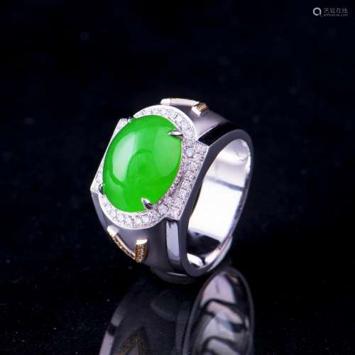 A JADEITE RING, GIA CERTIFIED