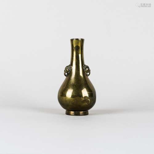 A CHINESE  GILT-BRONZE BOTTLE VASE