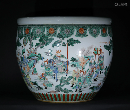 A CHINESE LARGE PORCELAIN VAT