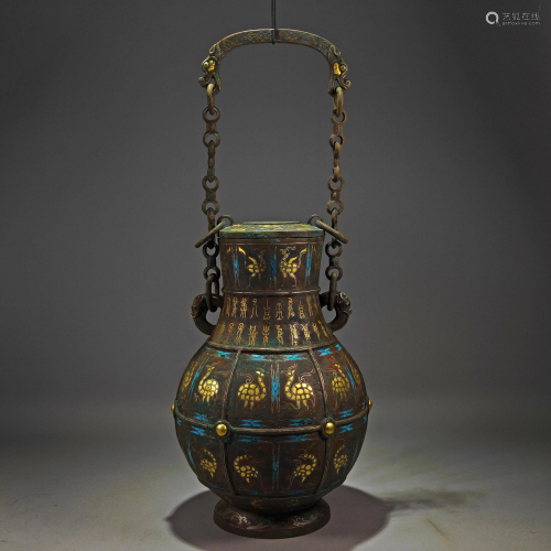 A CHINESE VINTAGE BRONZE KETTLE