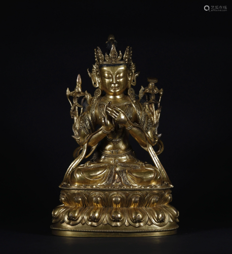 A CHINESE GILT BRONZE BUDDHA STATUE