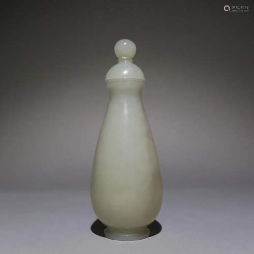 A VINTAGE WHITE JADE RELICS BOTTLE